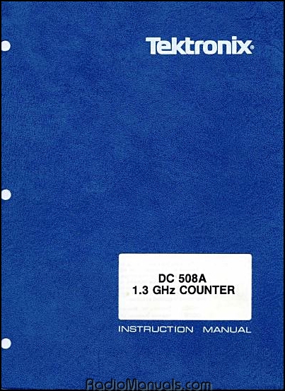 Tektronix DC 508A Instruction Manual Tektronix DC 508A Instruction Manual